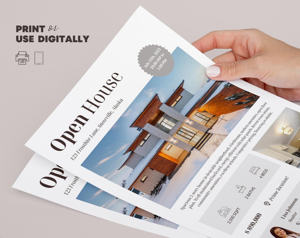 Open House Flyer Template: Modern Real Estate Marketing (editable Canva ...