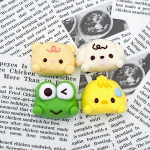 Taba Squishy - 4 CUTIES soft squishy toy in a bag, kawaii desk toy, stress relief toy, squishy toy, unique fun, handmade squeeze toy!