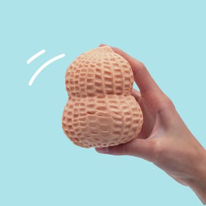 Taba Squishy -Big Peanut soft squishy toy in a bag, kawaii desk toy, stress relief toy, squishy toy, unique fun, handmade squeeze toy!