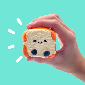 Taba Squishy - Baby Toast soft squishy toy in a bag, kawaii desk toy, stress relief toy, squishy toy, unique fun, handmade squeeze toy!