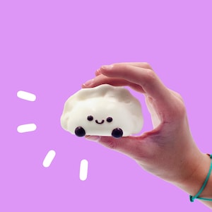 Taba Squishy - Dumpling soft squishy toy in a bag, kawaii desk toy, stress relief toy, squishy toy, unique fun, handmade squeeze toy!