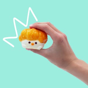 Taba Squishy -Cute Bun soft squishy toy in a bag, kawaii desk toy, stress relief toy, squishy toy, unique fun, handmade squeeze toy!