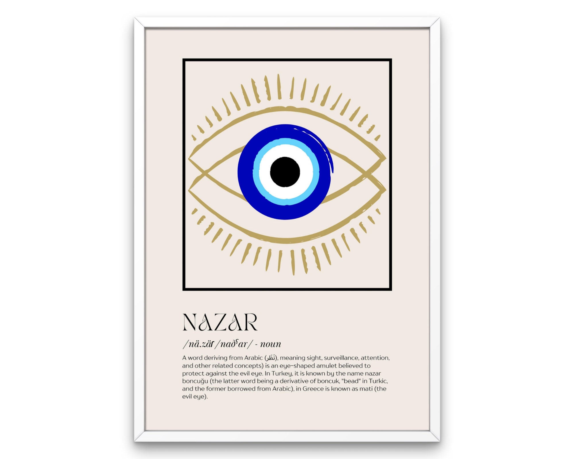 Nazar 3 Wall Art Evil Eye Amulet Lucky Charm Blue Eye Bead Modern Art  Posters Printable Digital Art Prints Home Wall Decor 