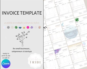 Rechnungsvorlage | Wesentliche Dokumente & Briefpapier druckbar und vollständig bearbeitbar | Für kleine Unternehmen, Rebranding, Start-up | Biz Branding