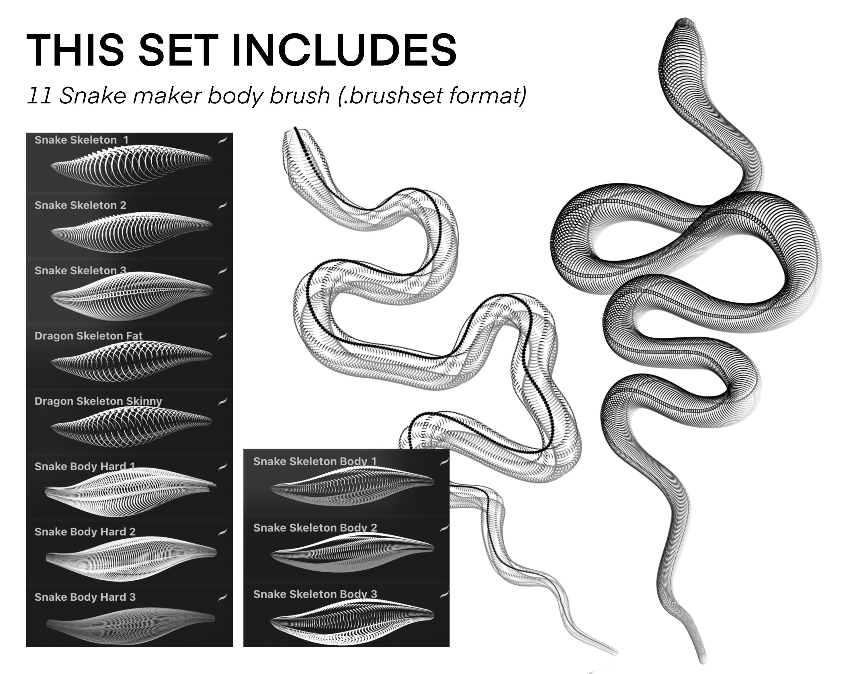 Procreate Snake Scale Brush Set | Body Tattoo Brushes (digital Download ...