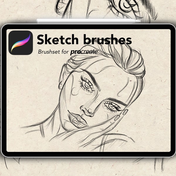 Sketch Brushes Portrait für Procreate | Digitale Skizze pinsel | Skizze Portrait Pinsel | Sketch Procreate Pinsel