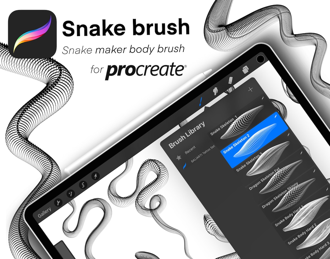 Snake Brush Procreate Snake Scale Brush Set Procreate Snake Body Tattoo