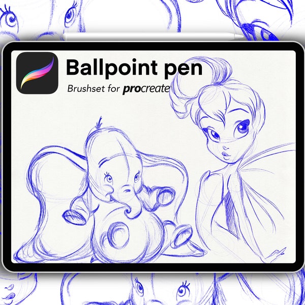 Ballpoint Pen Brushes for Procreate | Digital Ballpoint Pen | Ballpoint Pen brush | Ballpoint Pen Procreate brush | Pen for Procreate