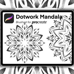 Dotwork tattoo for Procreate Щетка Dotwork для прореживных Дотворк Мандала Кисть для деторождения для Dotwork Mandala image 1