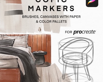 Copic Markers Kit | Digital Alcohol Markers Procreate | Marker Paper Texture | Realistic Markers Copic Brushes Markers for Procreate