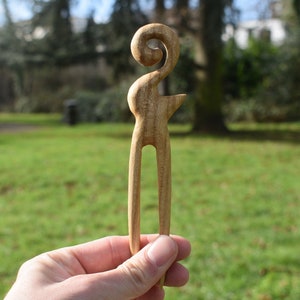 Swan shaped wooden handmade hair fork, hair stick, Japanese hair stick, hair clip