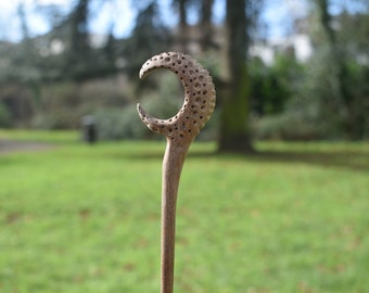 Moon style wooden hair stick/fork very unique