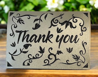 Thank You Card SVG Cricut and Silhouette Cut Files Instant Download DIY Card Making Thank You Card Template Digital Files Only