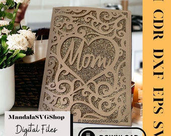 Card SVG Mother's Day Design Instant Download Card For Mom SVG File Gift For Mothers Day Card Gift DIY Card ai eps cdr dxf svg Card File