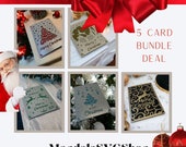 5 Christmas Cards Bundle SVG Instant Download Holiday Card Files For Cutting Machines Christmas Invitation Merry Christmas 5x7 Card Bundle