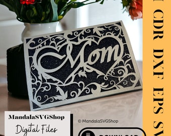 Mothers Day SVG Card Design Instant Download DIY Card For Mom Gift Pretty Card For Mothers Day DIY Gift For Mom svg Card Cut File