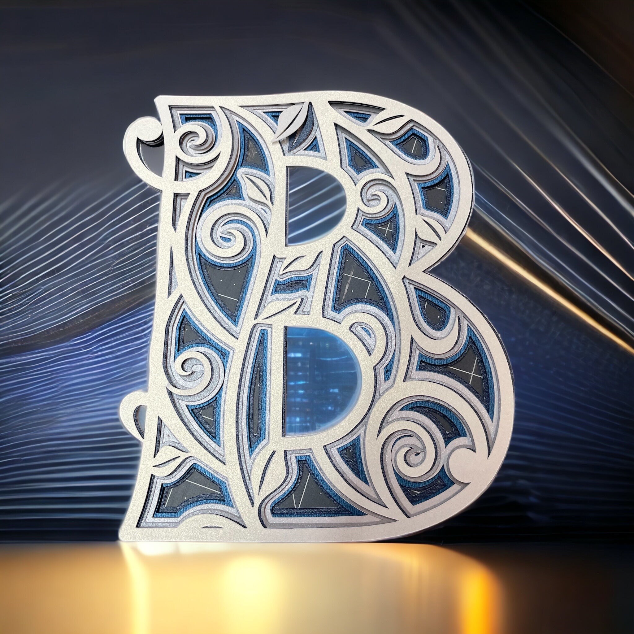 B Monogram SVG Letter B Layered for Cricut Instant Download Silhouette ...