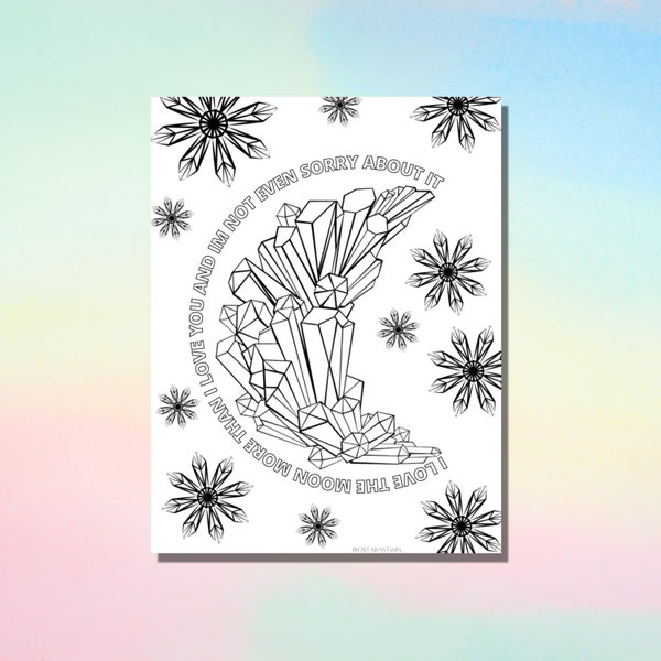Printable Moon Adult Coloring Page - Etsy