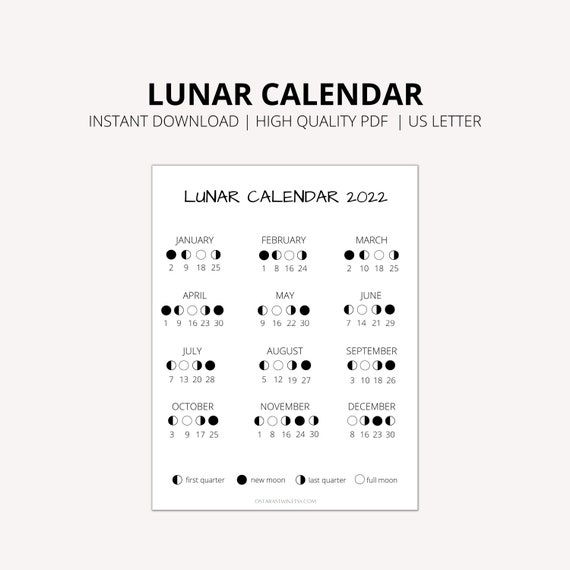Moon Phase Calendar Cute Free Printable 2024 Lunar Calendar, 55 OFF