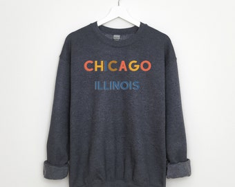 Sudadera Chicago Illinois, Camisa Chicago, Suéter Illinois, Suéter Chicago, Crewneck