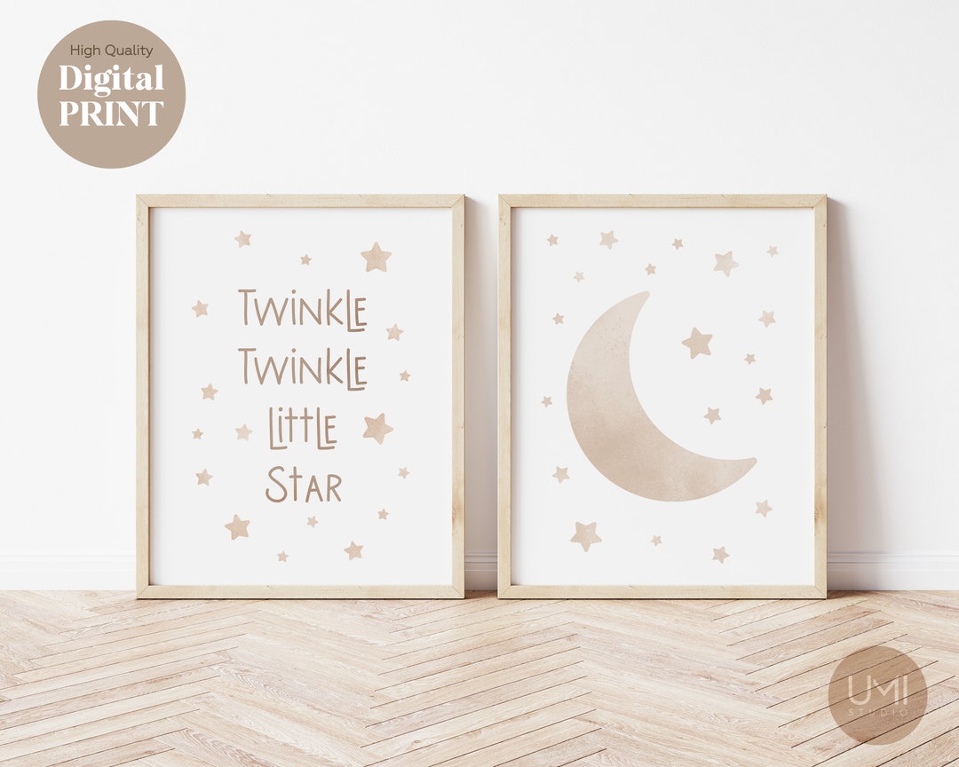 Twinkle Twinkle Little Star Nursery Print Moon Wall Decor - Etsy New ...