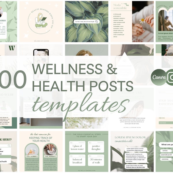 Modèles Instagram Santé et bien-être Canva - Entreprises de santé et bien-être - Coachs santé et bien-être -