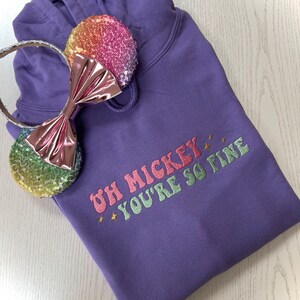 ミッキーにインスパイアされた刺繍入りユニセックストップスTシャツスウェットシャツパーカー