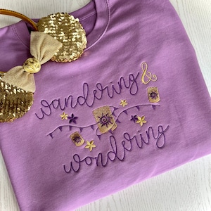 Tangled inspired Embroidered Unisex top T-shirt Sweatshirt Hoodie