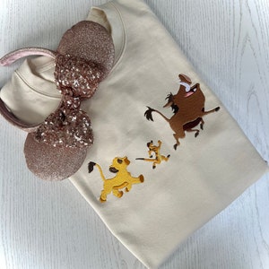 The Lion King Simba Timon and Pumbaa Embroidered Unisex top T-shirt Sweatshirt Hoodie