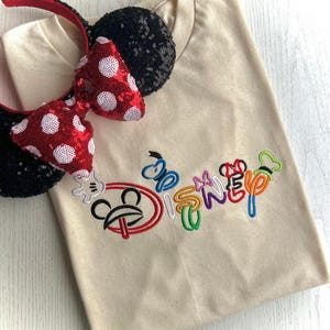 Disneyy park fab 6 icons Embroidered Unisex top T-shirt Sweatshirt Hoodie