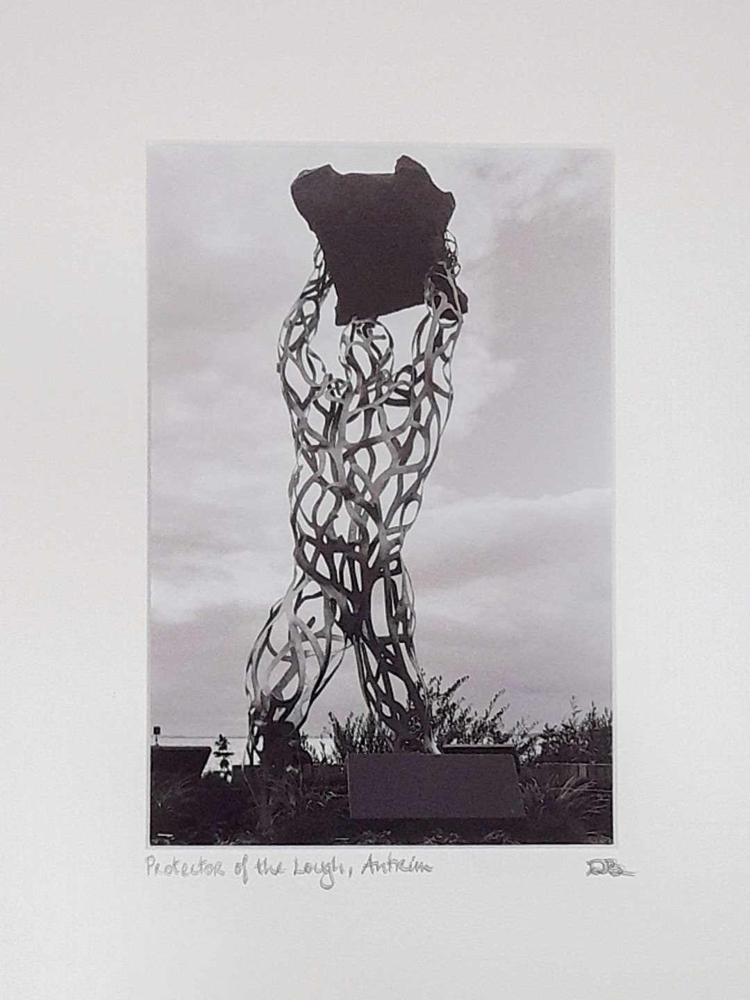 The Protector of the Lough B&W Mounted Print Etsy