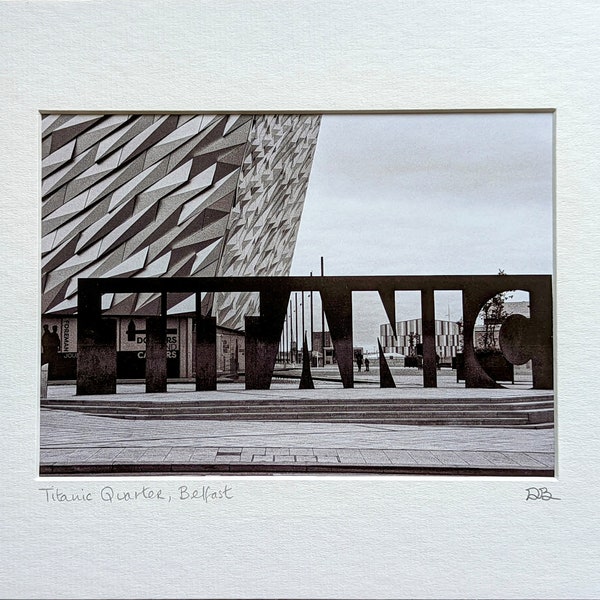 Titanic Quarter, Belfast - B&W Mounted Print