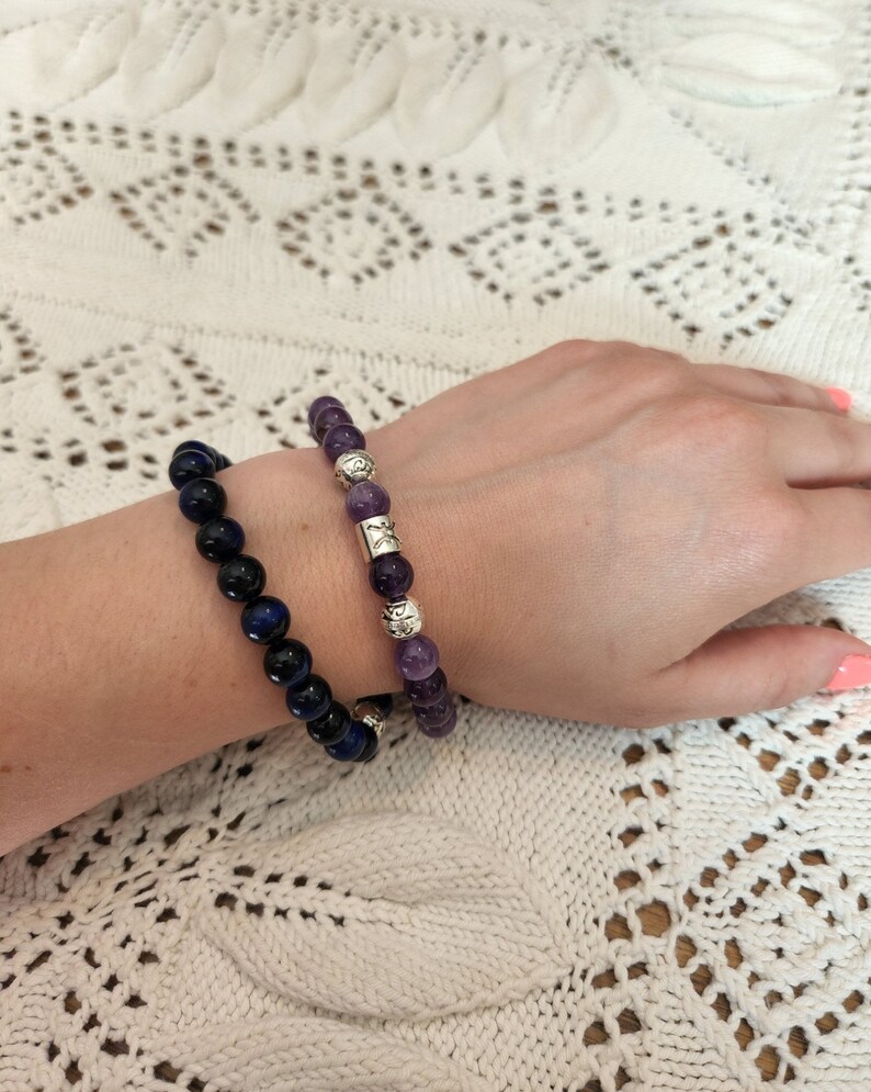 Genuine Gemstone Bead Bracelets Etsy