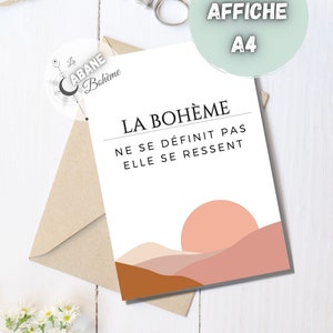 CARTE/AFFICHE BOHÈME à télécharger à imprimer citation inspirante