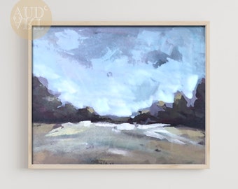 Blaue Himmel Landschaft Wandkunst, druckbare Landschaft, Sofort Download Landschaft, Digital Art Print #DA-104