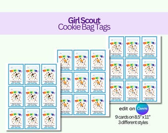 Bearbeitbar SOFORTIGER DOWNLOAD Pfadfinderin Cookie Danke Taschenanhänger / Tascheneinsätze Personalisierte Pfadfinderin Dankeschön Tags - Cookie Bestellung Taschenanhänger