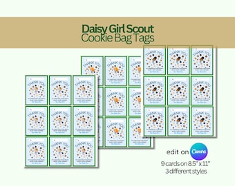 Bearbeitbar SOFORTIGER DOWNLOAD Pfadfinderin Cookie Danke Taschenanhänger / Tascheneinsätze Personalisierte Pfadfinderin Dankeschön Tags - Cookie Bestellung Taschenanhänger