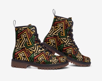 Afro Geo boots - Geometric Pattern Boots for Men/Women