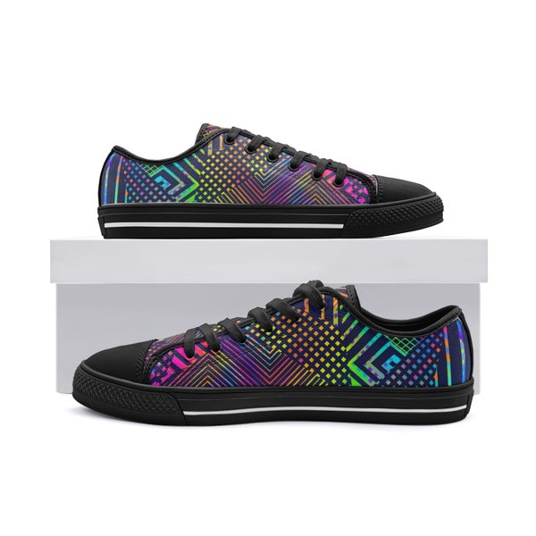 Neon Low Top Canvas Shoes - Colorfull Unisex Low Top Sneakers | Idée cadeau