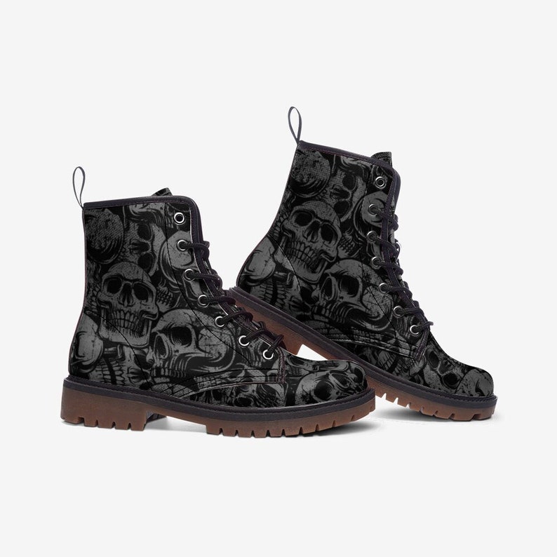Black Skull Trippy Psychedelic Men's Boots