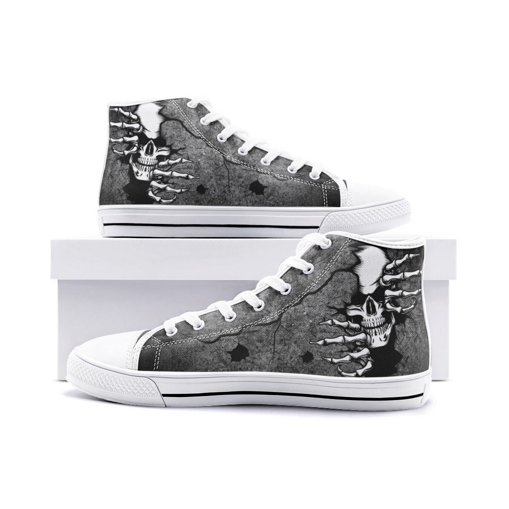 Discover Gucken Totenkopf Design Grafik Herren High Top Sneaker