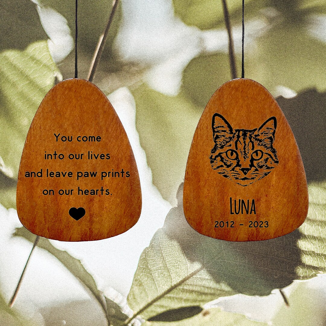 Cat Memorial Wind Chime, Pet Memorial Gift, Dog Memorial Gift, Cat