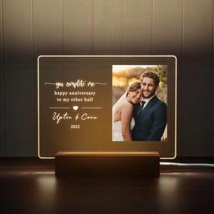 Personalized Anniversary Photo Light: Custom Acrylic Keepsake