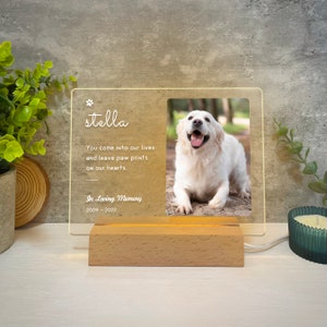 Custom pet memorial photo frame, Pet memorial plaque for dog and cat, Pet and cat loss gifts, Dog loss sympathy gift