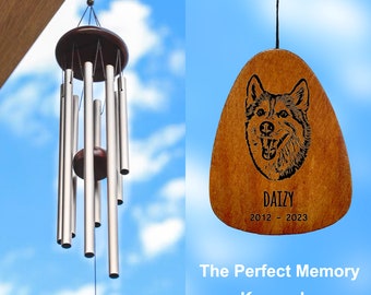 Pet memorial wind chime, Pet memorial gift, Dog memorial gift, Cat memorial gift, Pet loss gift, Dog loss sympathy gift, WC02