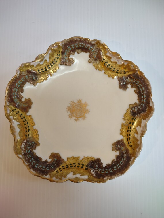 Antique Ornate Gilt Hand Painted Limoges Plate Etsy