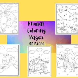 Jungle Animals Coloring Pages | Download and Print | Digital Files |Preschool | Kindergarten | Homeschool | Learning | Boys | Girls