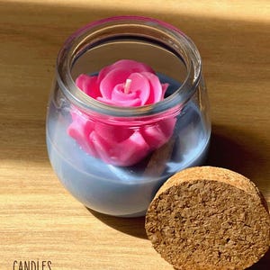 Bridal Shower Gift Candle – Custom Scent & Flower Color, Cute Bridesmaid Candle Favor, Personalized Candle Gift for Her