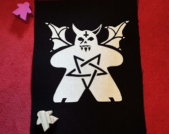 Pentagram Cthulhu meeple patch, Satanic board game tabletop fans
