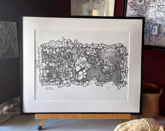 Archäologischer Kunstdruck Totenhütte v. Benzingerode – Steinzeitliche Grabkammer, limitiert A3, handnummeriert